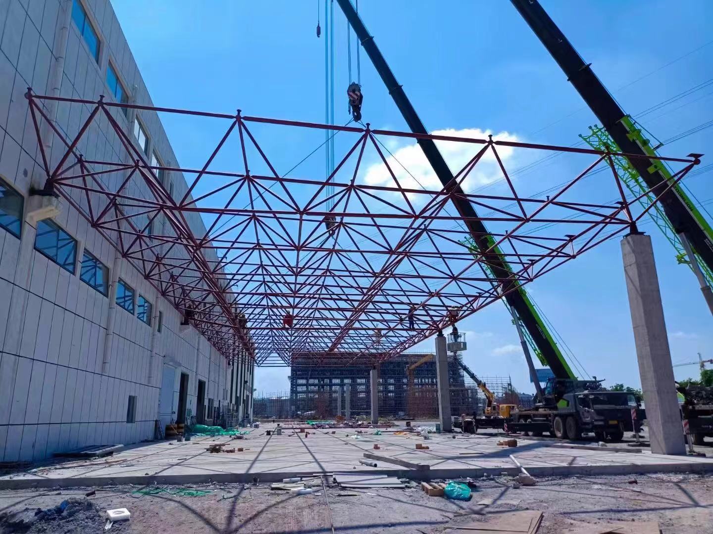 眉山江苏宿迁国望高科纤维公司 -生活楼网架 成品库网架 立体库网架